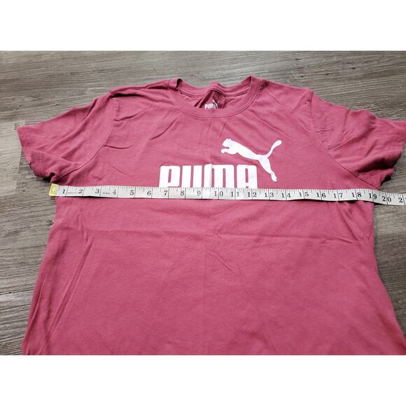 Puma Pink Short Sleeve Crew Neck T Shirt Comfort Active Top Puma Logo - Picture 5 of 7